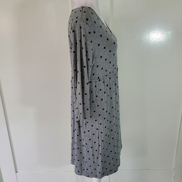 Soma Size M Casual Polka Dot V-Neck Lounge Wear House Dress Grey Casual Comfy - Picture 2 of 11